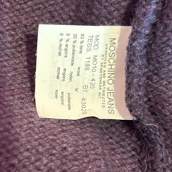 Moschino Jeans men's wool mohair blend turtleneck sweater - Picture 8 of 12